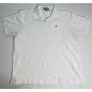 Alabama Vineyard Vines Size XL SS Polo Shirt White Crimson Tide Small Hole